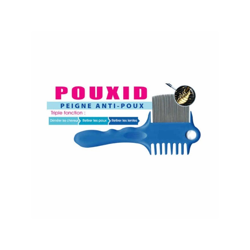 POUXID Peigne Anti-Poux triple Action.
