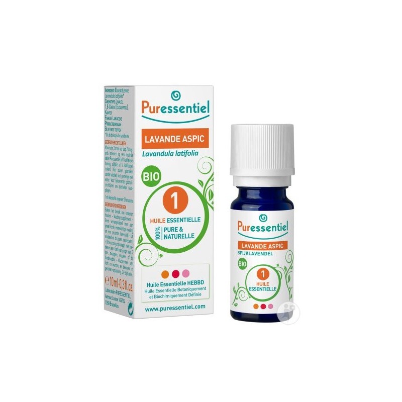 PURESSENTIEL HUILE ESSENTIELLE LAVANDE APSIC 10ML