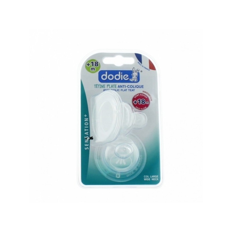 DODIE TETINE PLATE SENS+ ANTI COLIQUE D5 +18M X2