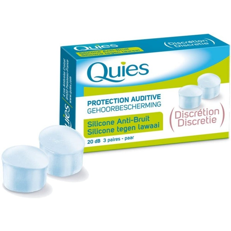QUIES PROTECTION AUDITIVE SILICONE ANTI-BRUIT 3 PAIRES