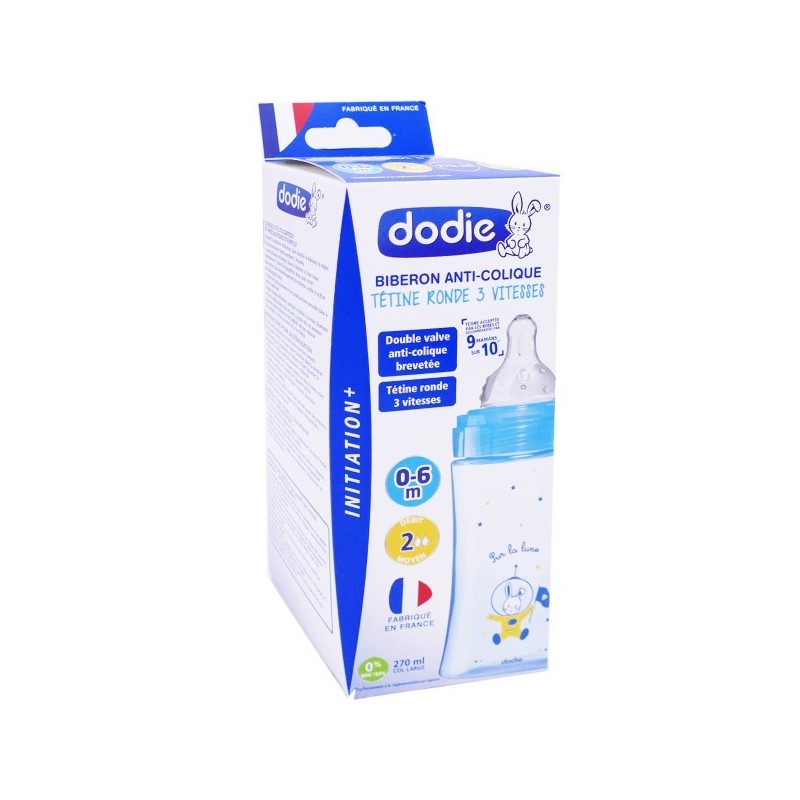 DODIE BIB INITIATION 270ML BLEU DÉCORÉ D2