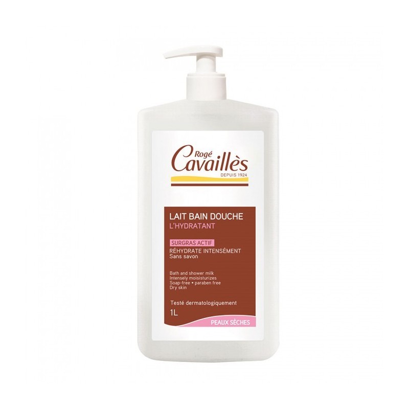 ROGE CAVAILLES LAIT BAIN ET DOUCHE HYDRATANT PEAUX SECHES 1L