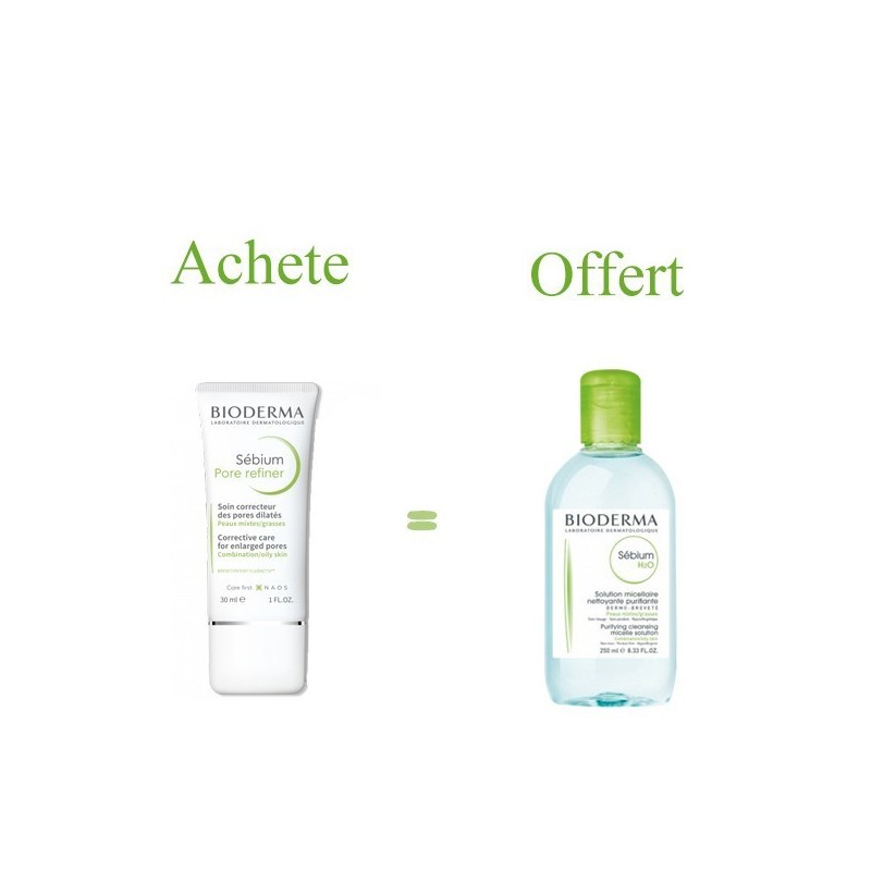BIODERMA SEBIUM PORE REFINER 30ML+SEBIUM H2O 250ML OFFERT
