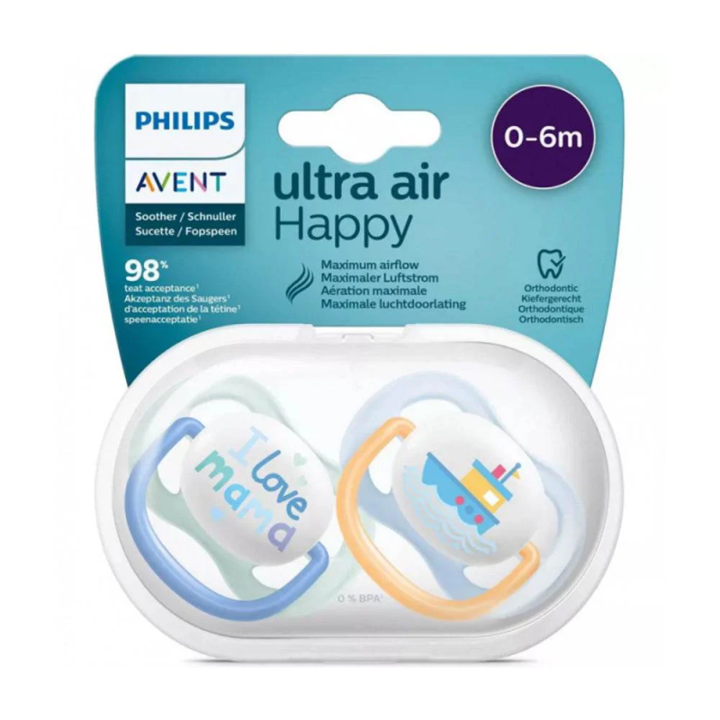 AVENT SUCETTE AIR COLL 0-6M BOY/MAM/BOA